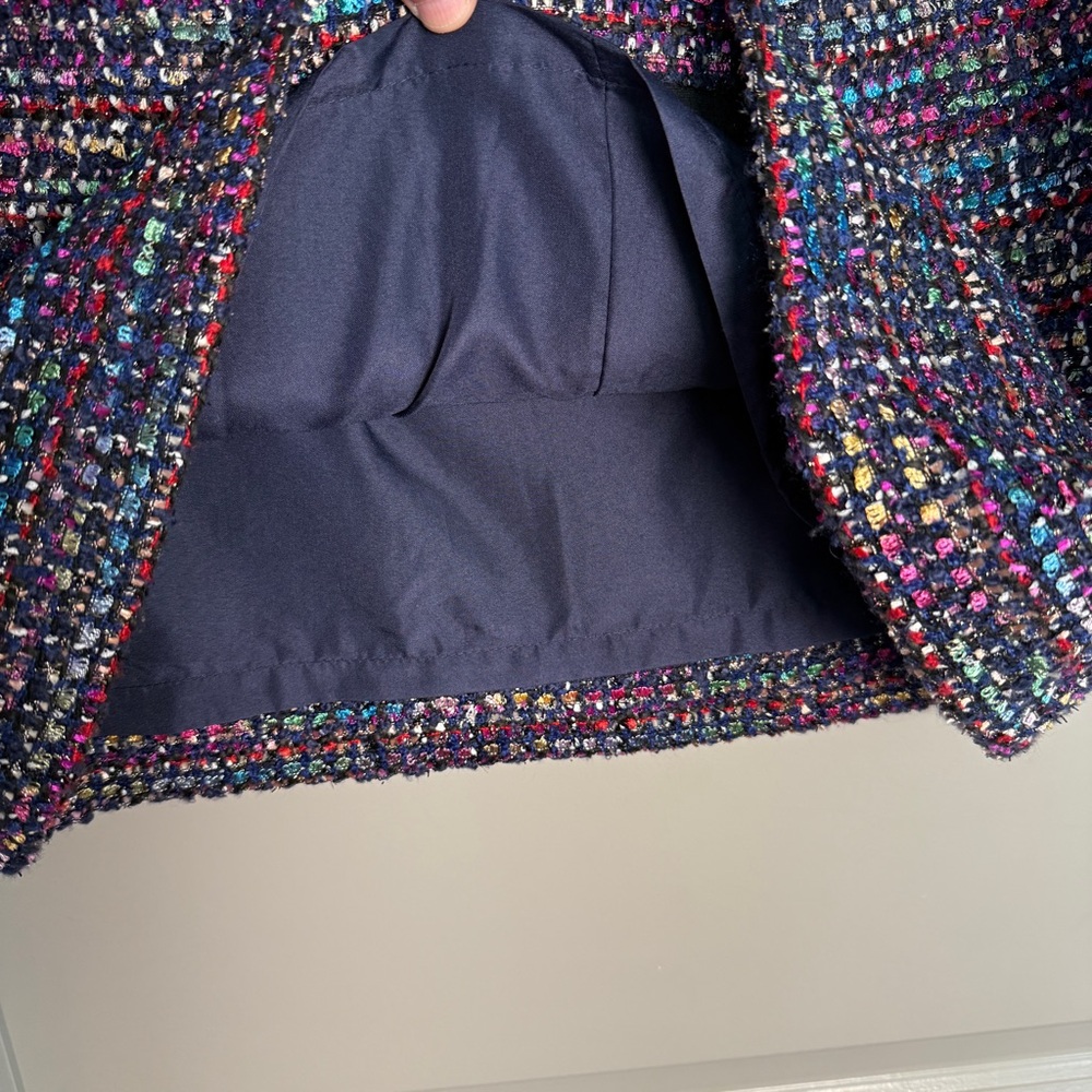 LOFT Multicolor Tweed Mini Skirt - Black with Pink, Blue & Green Accents - Picture 3 of 6